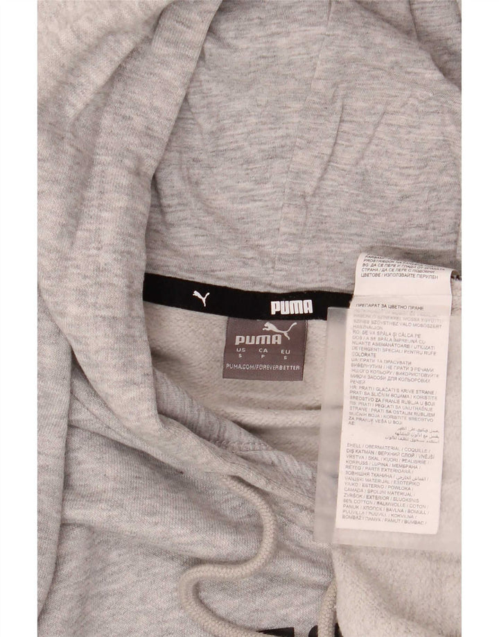 Felpa con cappuccio grafica da uomo Puma piccola in cotone grigio