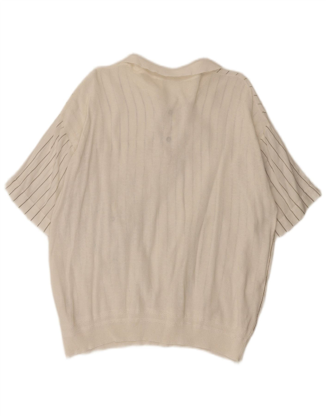 Camicia pullover vintage a maniche corte da uomo piccola a righe bianche