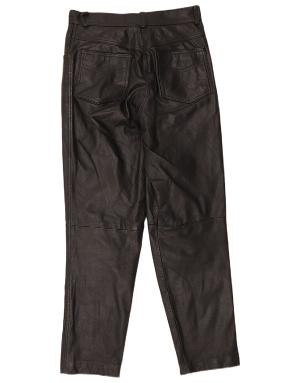 Pantaloni in pelle a vita alta da donna Together UK 12 Medium W28 L29 Nero