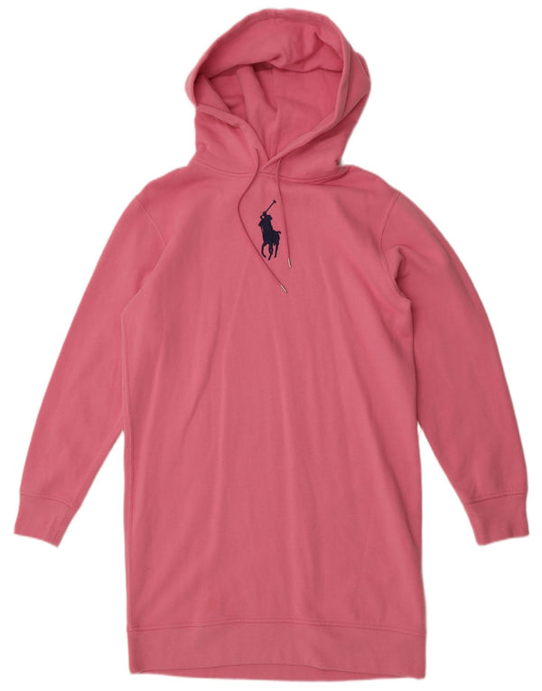 Abito con cappuccio da donna Polo Ralph Lauren UK 14 Cotone rosa medio