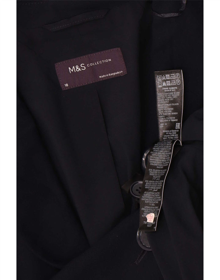Giacca blazer a 1 bottone da donna Marks & Spencer UK 18 XL poliestere blu navy