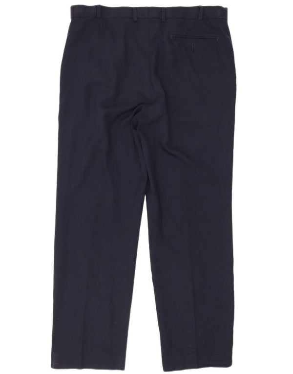 Pantaloni da abito vestibilità regolare da uomo Marks & Spencer W36 L31 lana blu navy