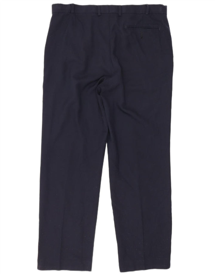 Pantaloni da abito vestibilità regolare da uomo Marks & Spencer W36 L31 lana blu navy