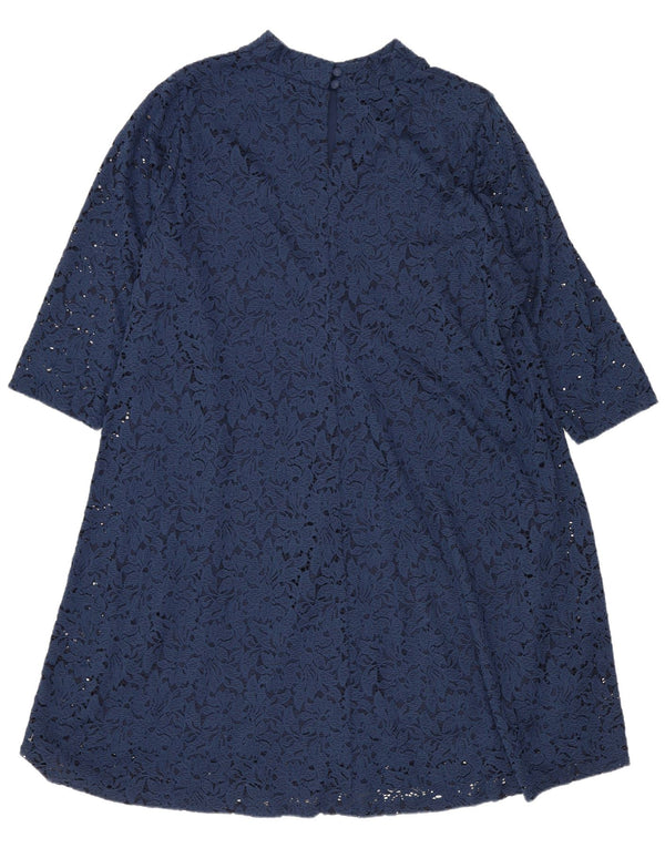 Abito a trapezio con maniche a 3/4 da donna Marks & Spencer UK 20 2XL Blu navy floreale