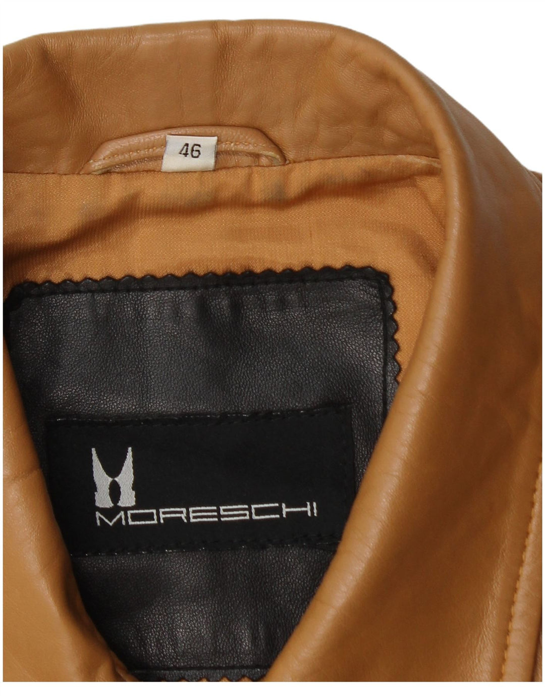 MORESCHI Womens Leather Jacket IT 46 Large Brown Leather
