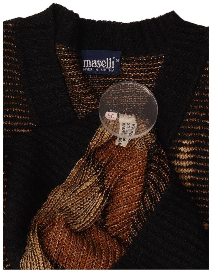 Maglione da uomo con scollo a V Maselli EU 50 Marrone medio a rombi/diamante