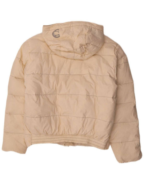 Giacca imbottita oversize con cappuccio da donna Murphy & Nye UK 16 grande cotone beige
