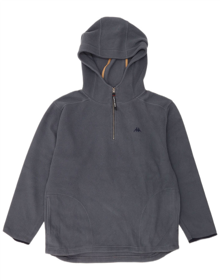 Maglione in pile da uomo Kappa con cappuccio e zip, blu medio, in poliestere