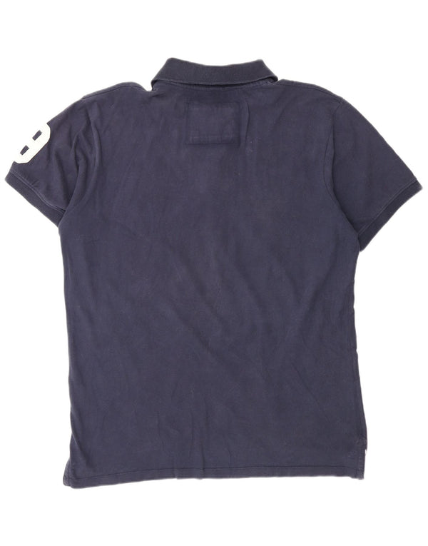 Polo grafica da uomo Jack & Jones XL in cotone blu navy
