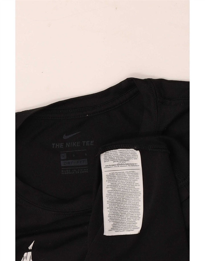 T-shirt grafica Nike Dri Fit Regular da donna UK 16 Large Nero Poliestere