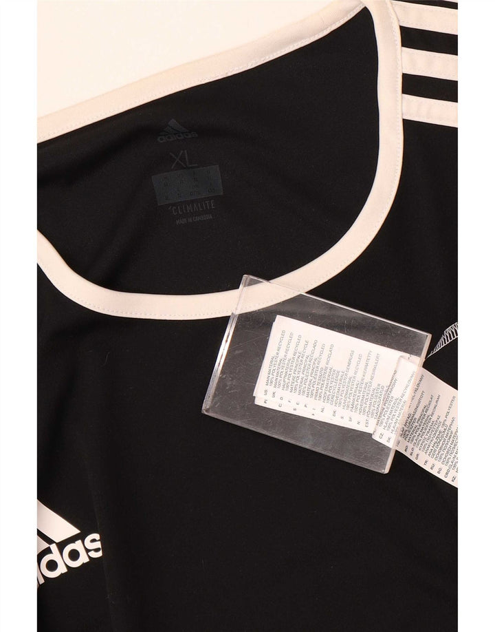 T-shirt Adidas Climalite da uomo Top XL poliestere color block nero