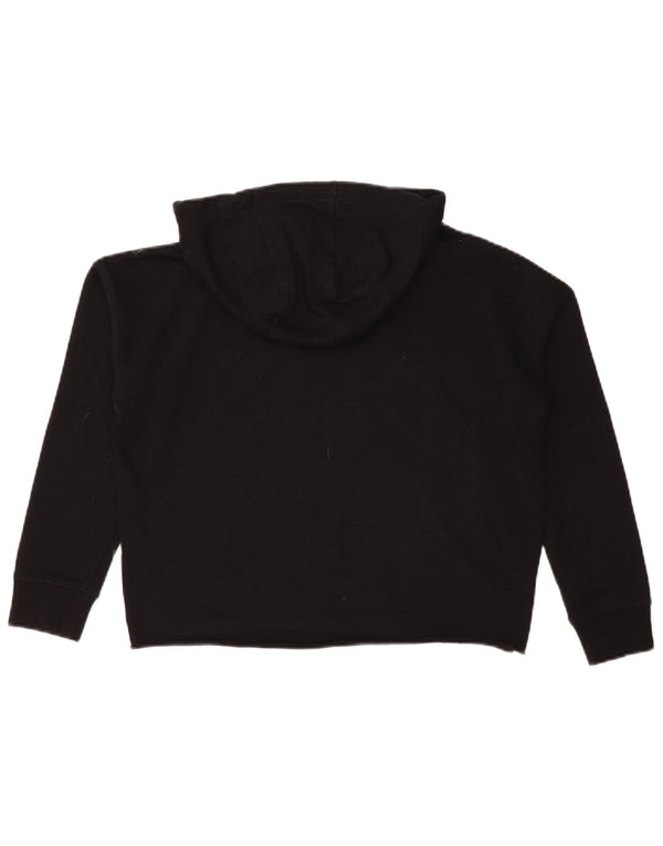 Maglione con cappuccio oversize con grafica corta da donna Dkny UK 14 grande cotone nero