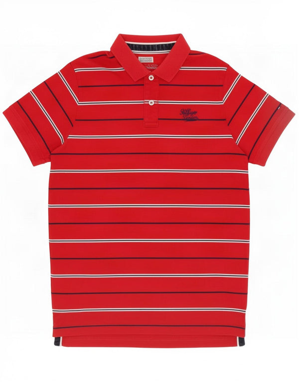 Polo da uomo Tommy Hilfiger a righe rosse medie
