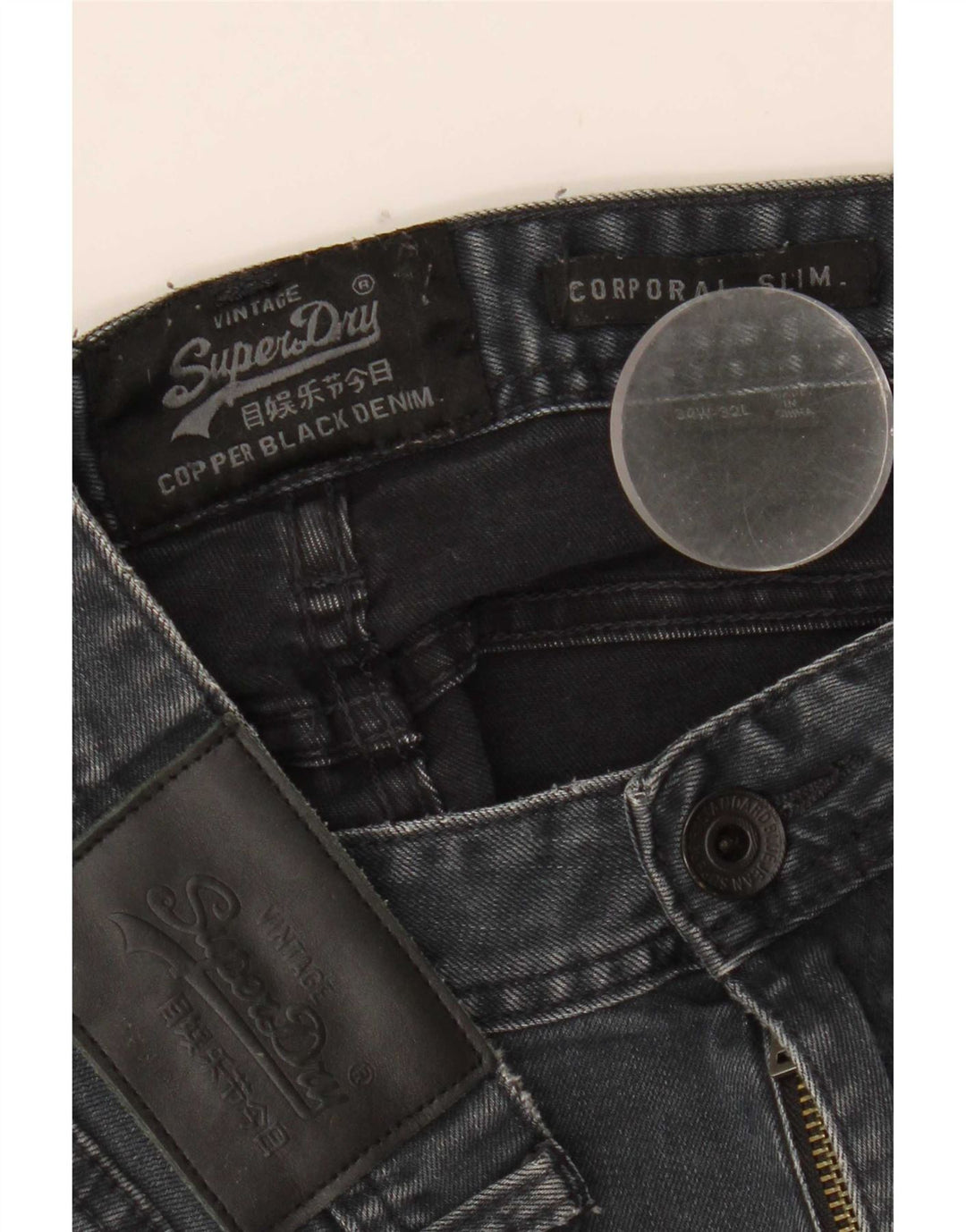 Jeans uomo corporal slim Superdry W34 L32 cotone blu navy