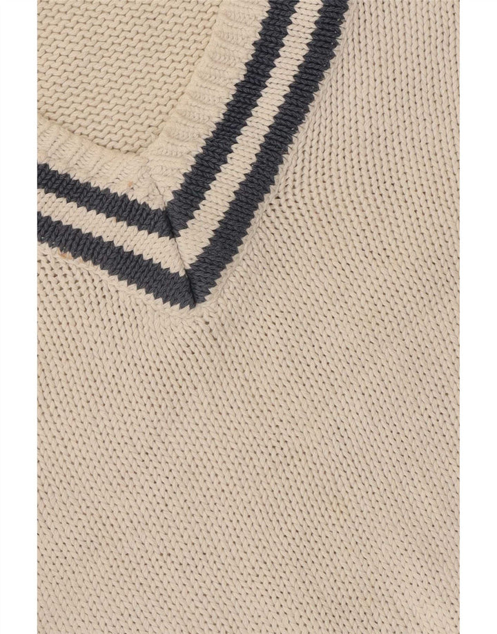 Gap Maglione da uomo con scollo a V piccolo cotone a righe bianche