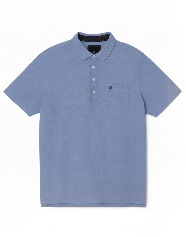 Crew Clothing Camicia pullover a maniche corte da uomo XL Lino blu