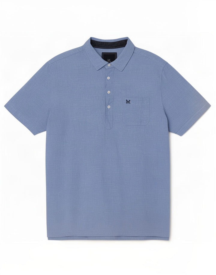 Crew Clothing Camicia pullover a maniche corte da uomo XL Lino blu