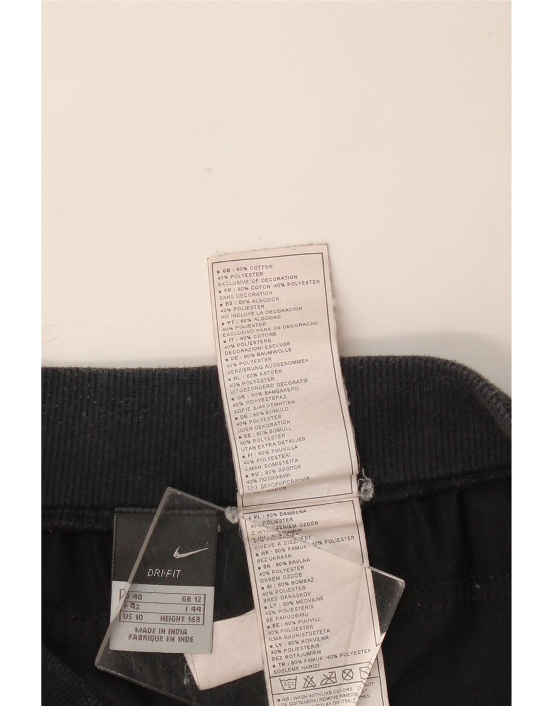 Pantaloni Capri da donna NIKE UK 12 medi W32 L20 cotone nero