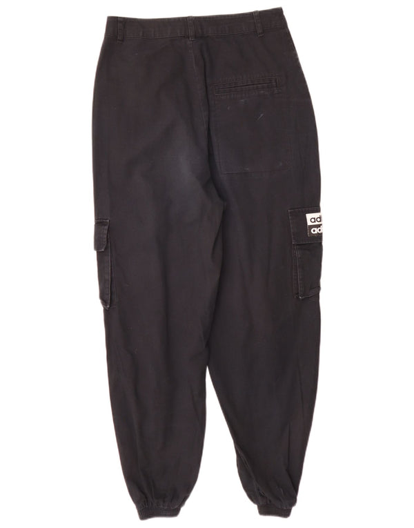 Pantaloni cargo da jogging a vita alta da donna Adidas UK 8 Small W26 L27 neri