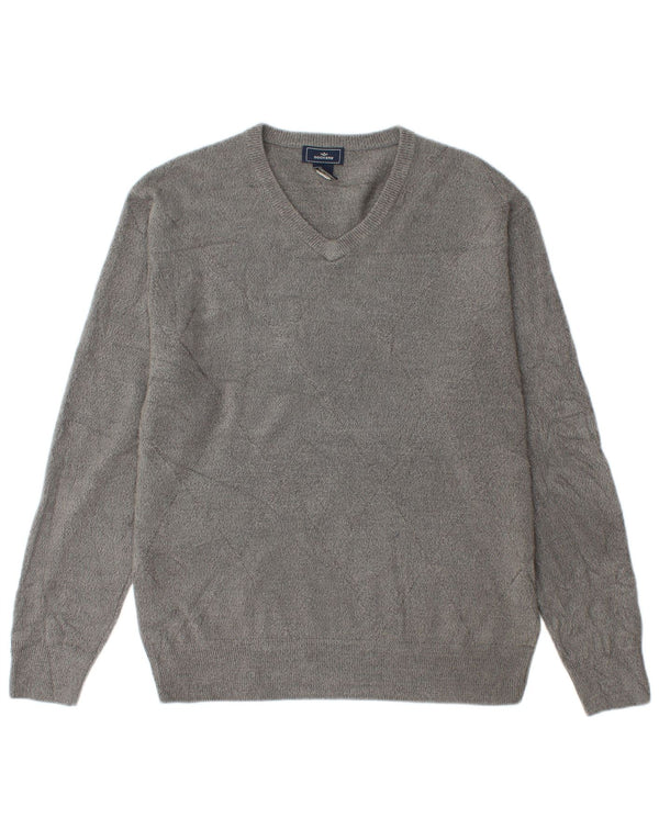 Maglione da uomo con scollo a V Dockers in acrilico grigio medio