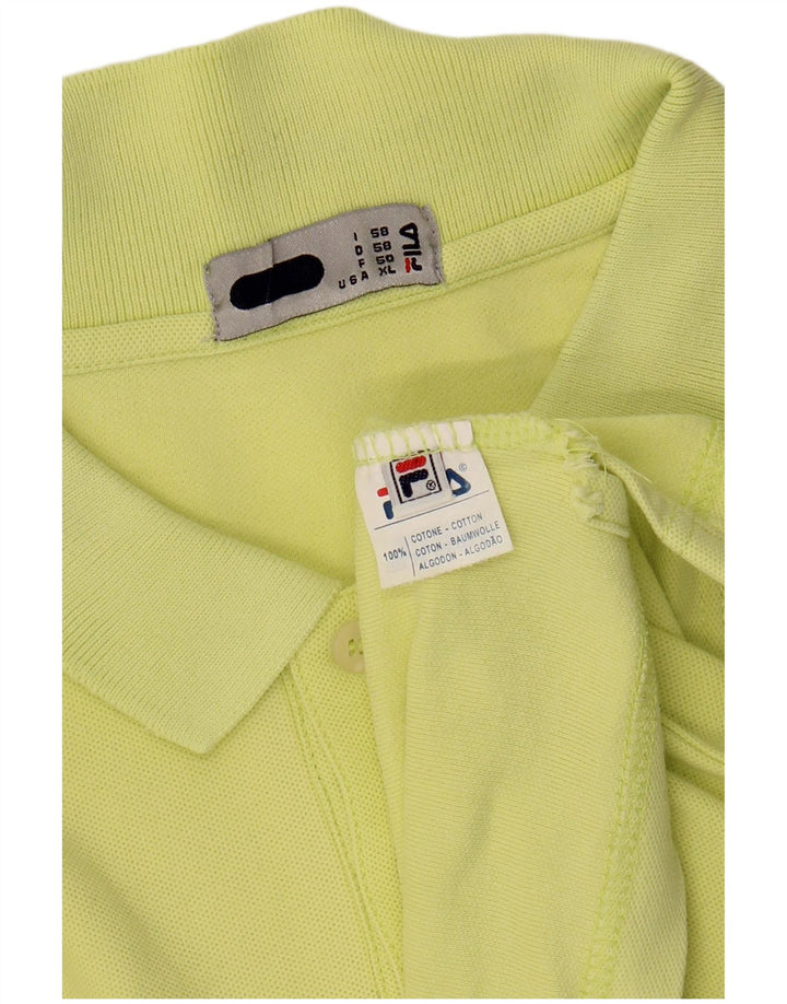 FILA Mens Polo Shirt XL Green Cotton