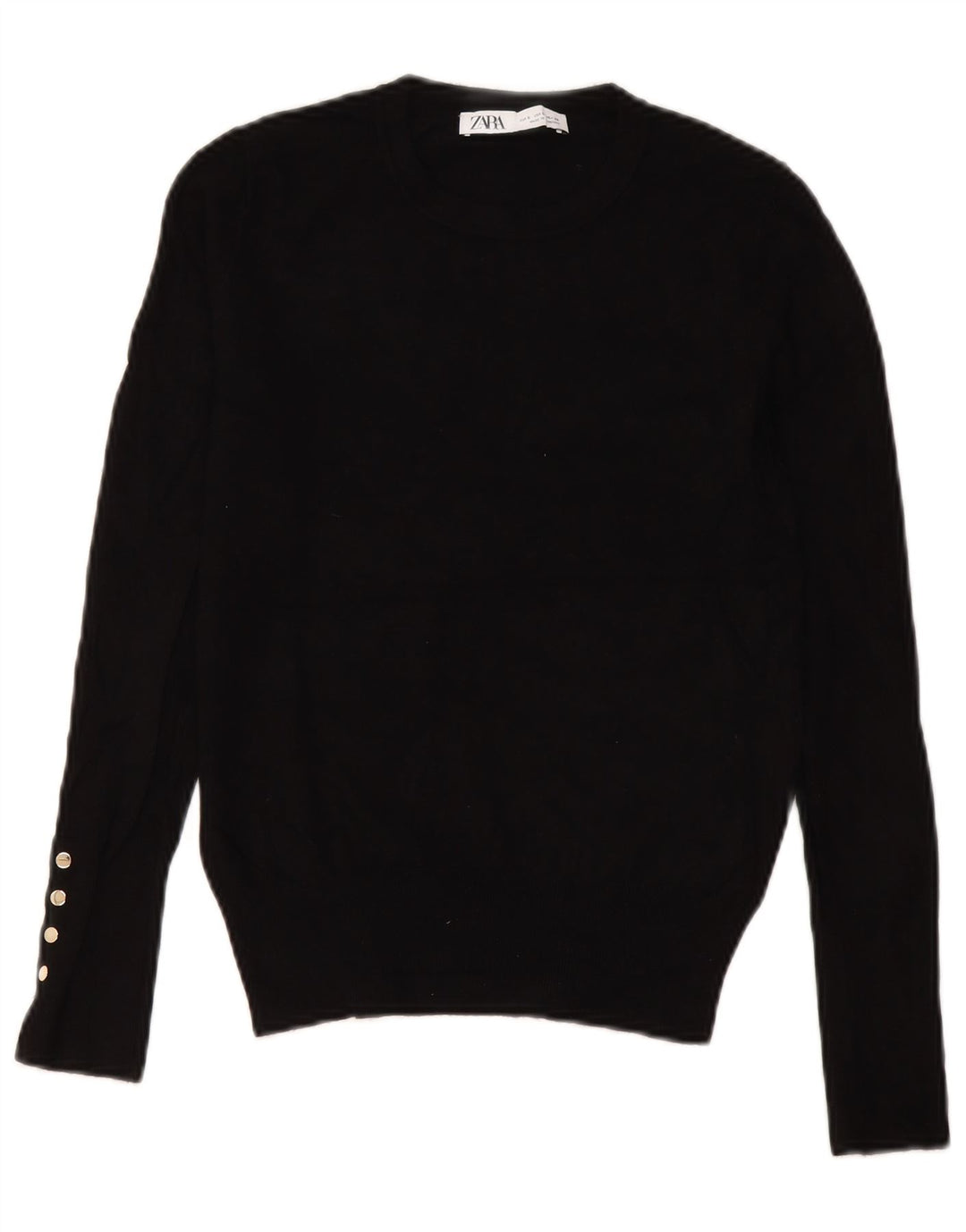 Maglione maglione girocollo da donna Zara UK 10 piccolo in viscosa nera