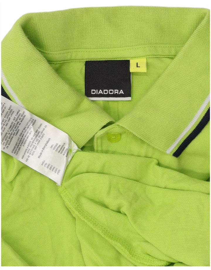 Polo Diadora Uomo Large Verde Cotone