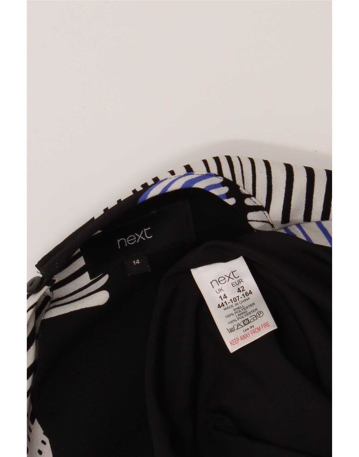 Abito a trapezio da donna successivo UK 14 Grande poliestere geometrico nero