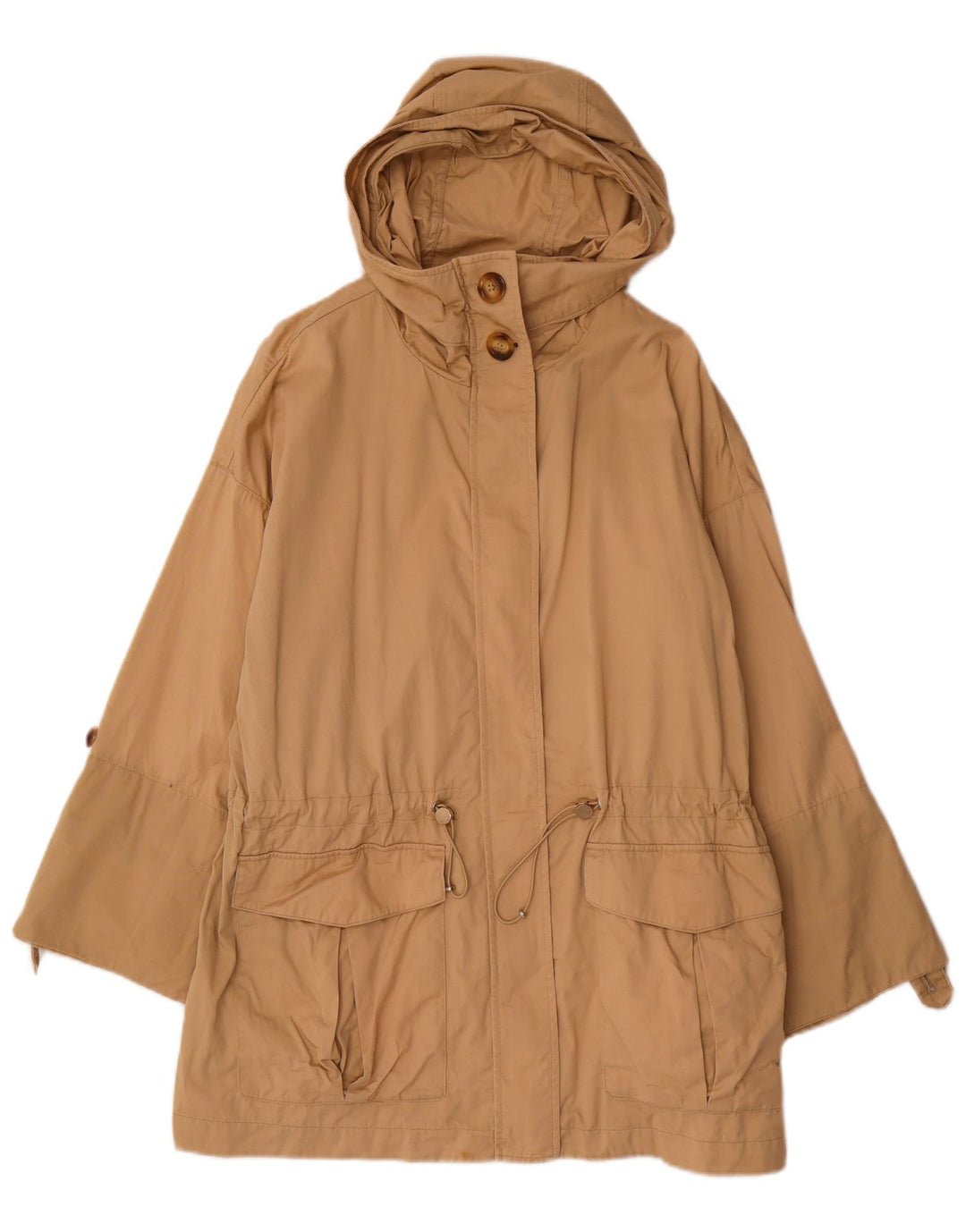 MASSIMO DUTTI Giacca Parka con cappuccio da donna UK 14 Cotone beige medio