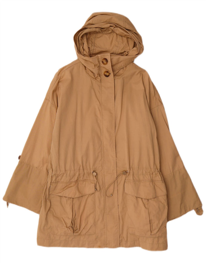 MASSIMO DUTTI Giacca Parka con cappuccio da donna UK 14 Cotone beige medio