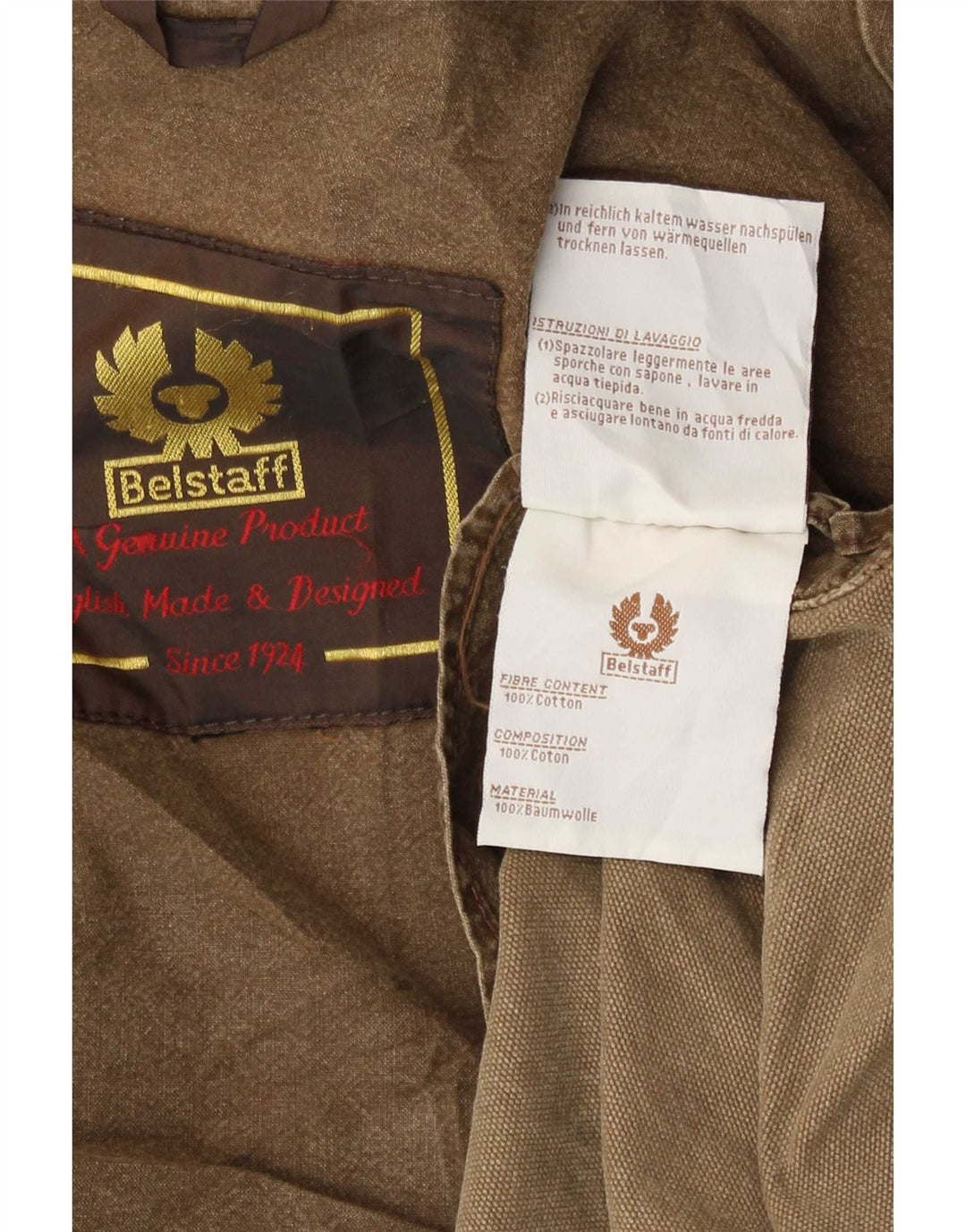 Giacca utility da uomo Belstaff UK 38 cotone marrone medio