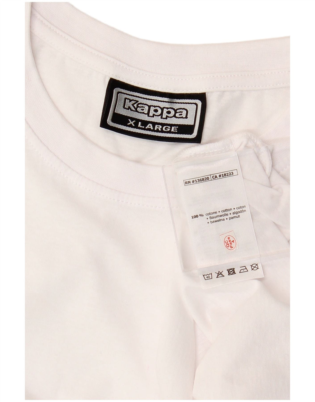 T-shirt da uomo KAPPA Top XL in cotone bianco