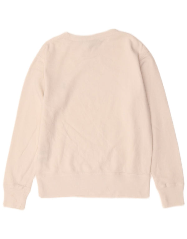 Felpa da donna Ralph Lauren maglione UK 10 piccolo cotone bianco