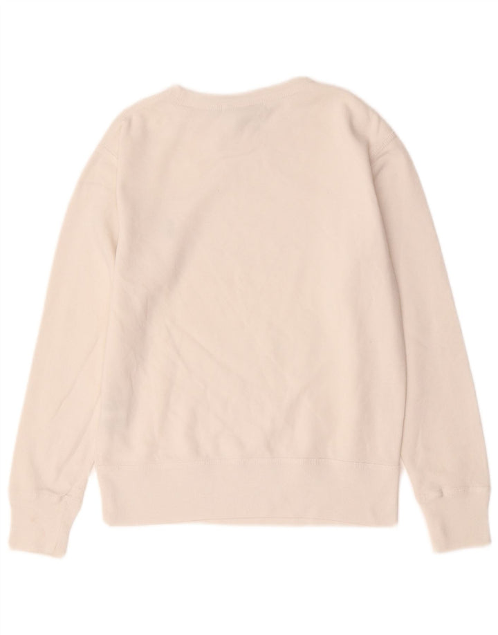 Felpa da donna Ralph Lauren maglione UK 10 piccolo cotone bianco