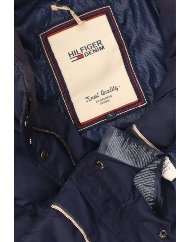 Giacca imbottita da donna Tommy Hilfiger UK 16 grande poliestere blu navy