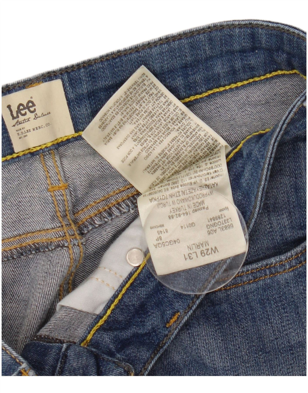 Jeans dritti Marlin da donna Lee W29 L27 cotone blu