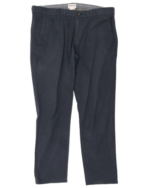 Pantaloni chino dritti da uomo Timberland W36 L29 cotone blu navy