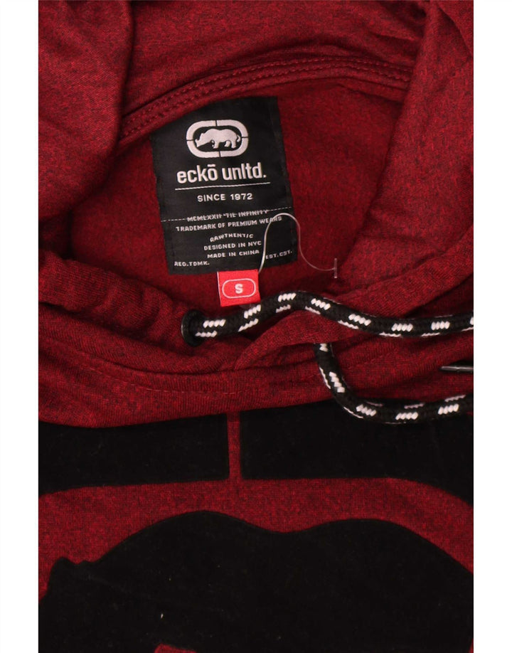 Maglione con cappuccio grafico da uomo Ecko Unltd piccolo poliestere bordeaux
