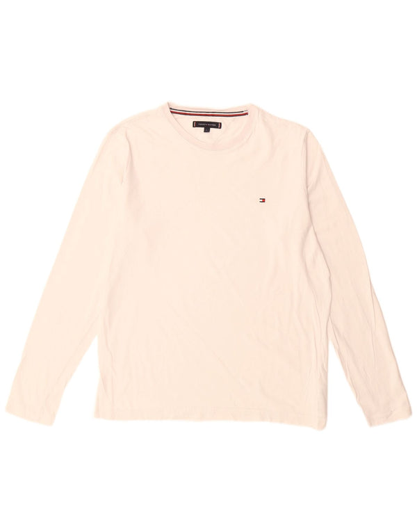 Tommy Hilfiger Mens Top Long Sleeve Large White Cotton
