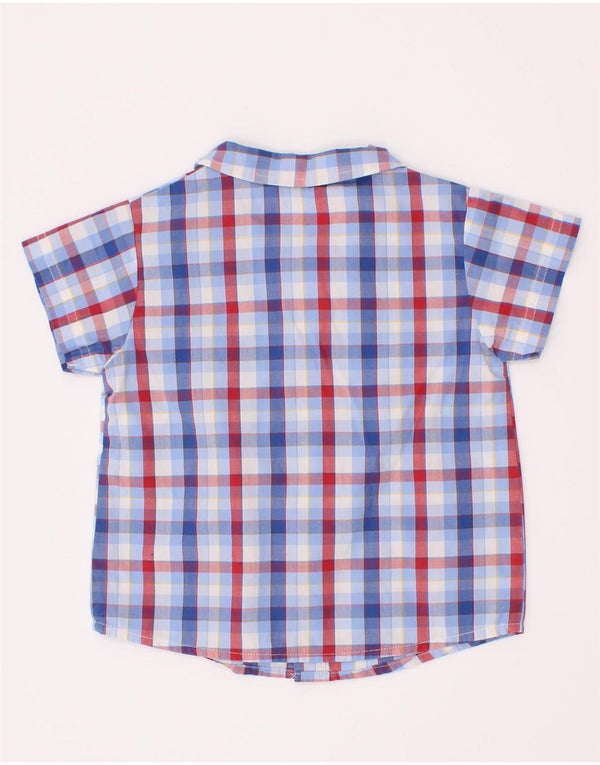 Camicia Benetton Neonato Manica Corta 6-9 Mesi Cotone Blu Check