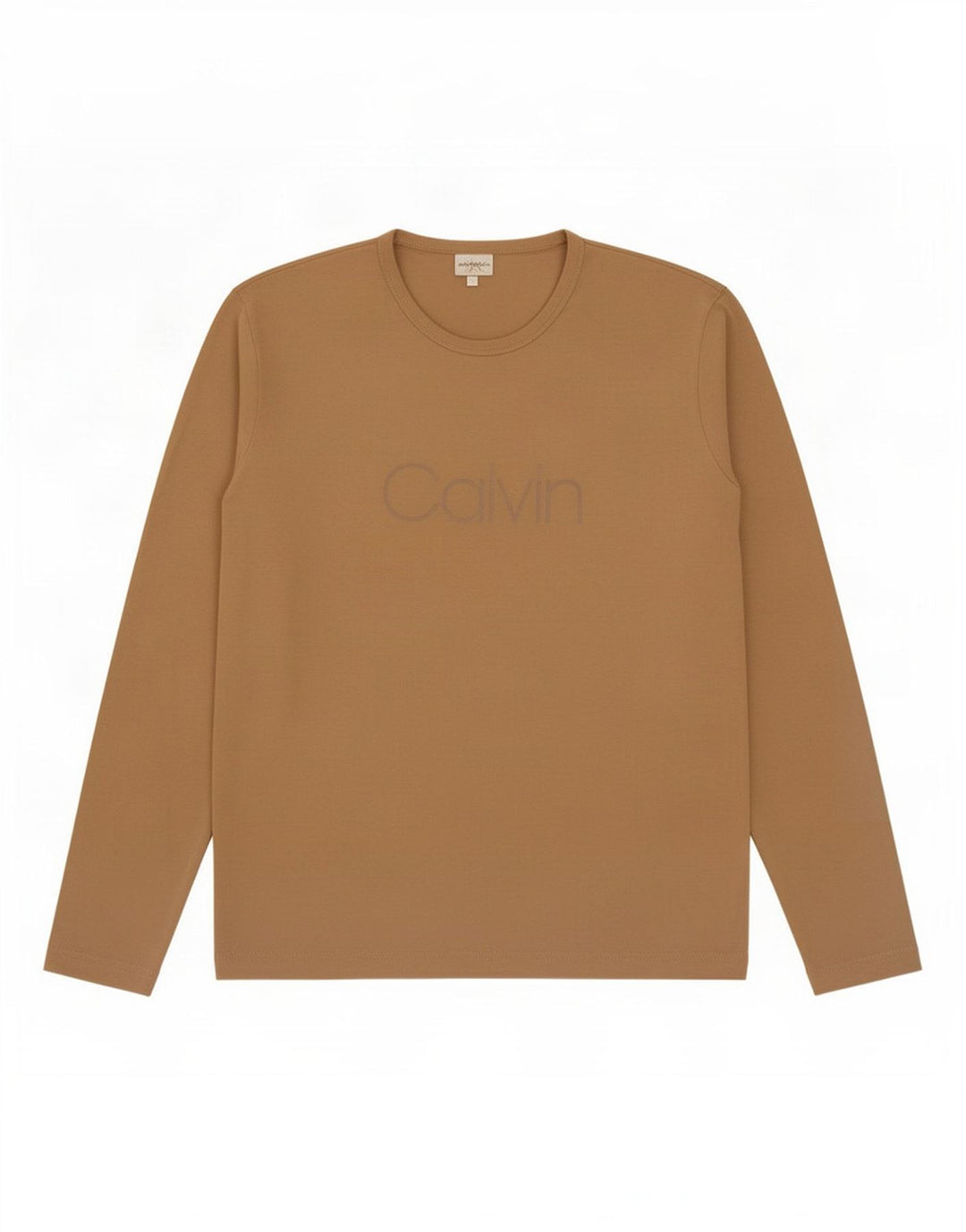 Calvin Klein Uomo Graphic Top Manica Lunga Grande Beige