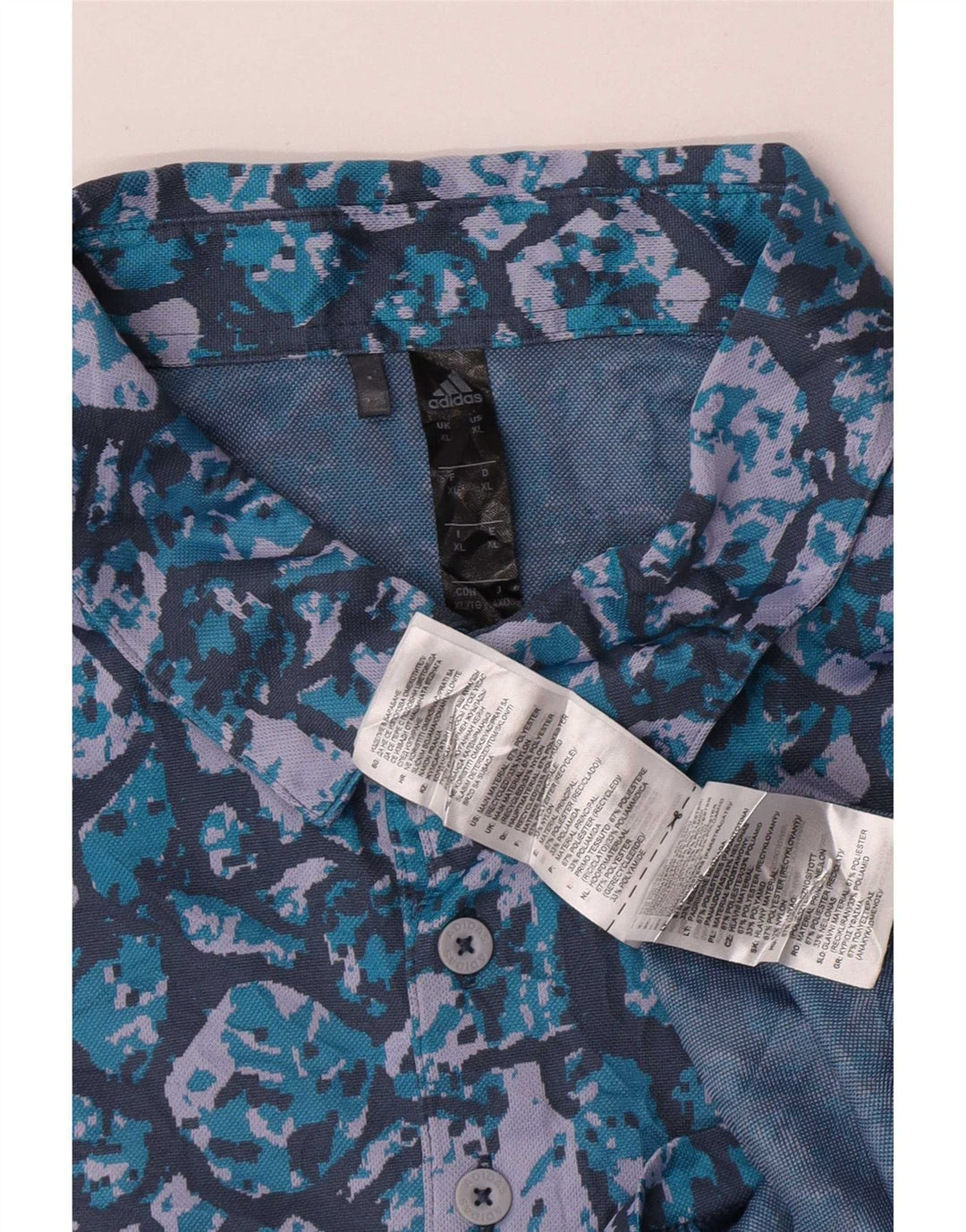 Polo Adidas da uomo con motivo astratto XL poliestere blu