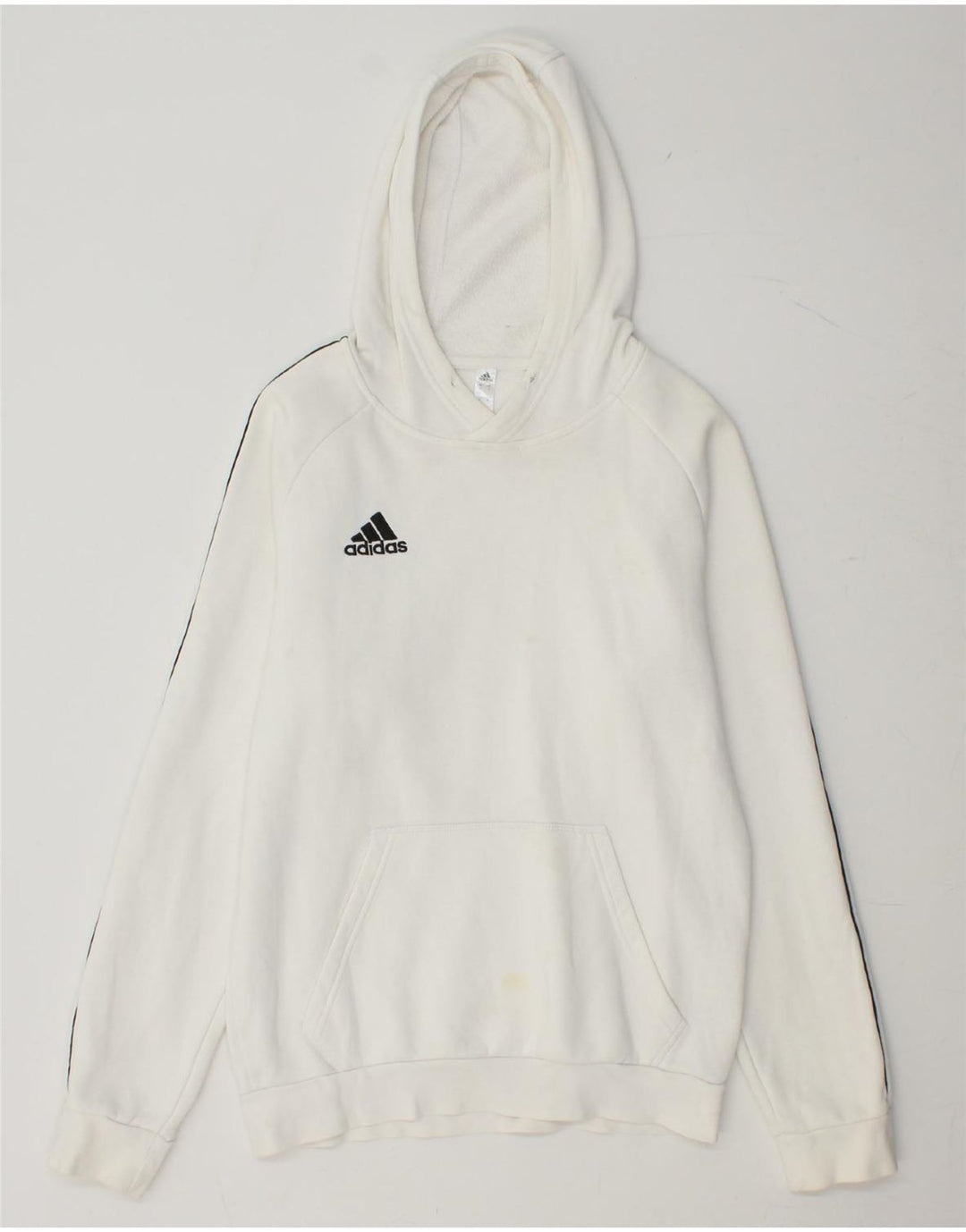 Maglione con cappuccio da uomo ADIDAS piccolo in cotone bianco