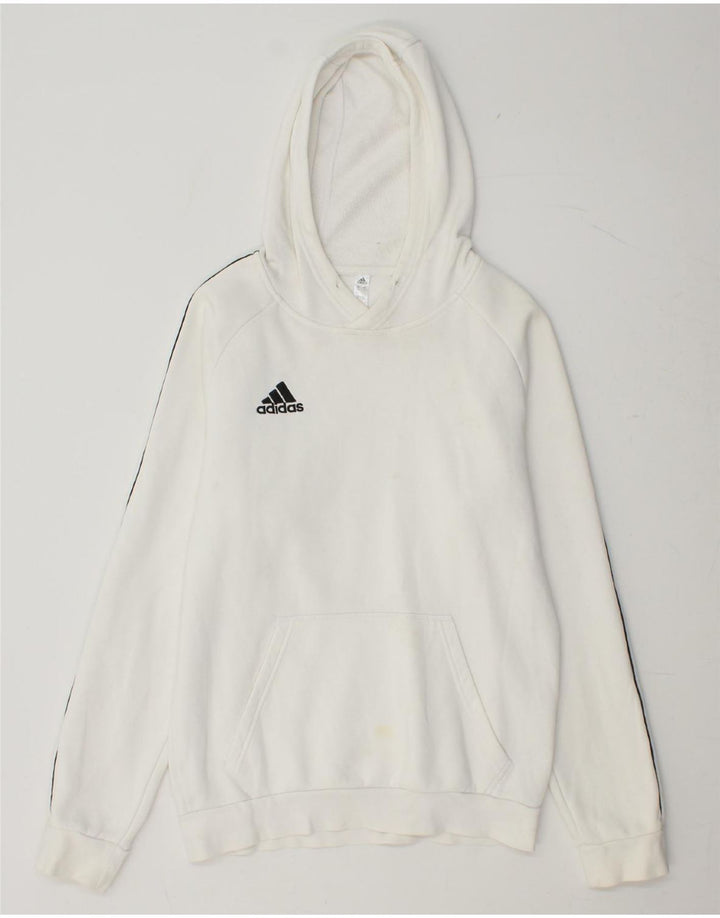 Maglione con cappuccio da uomo ADIDAS piccolo in cotone bianco