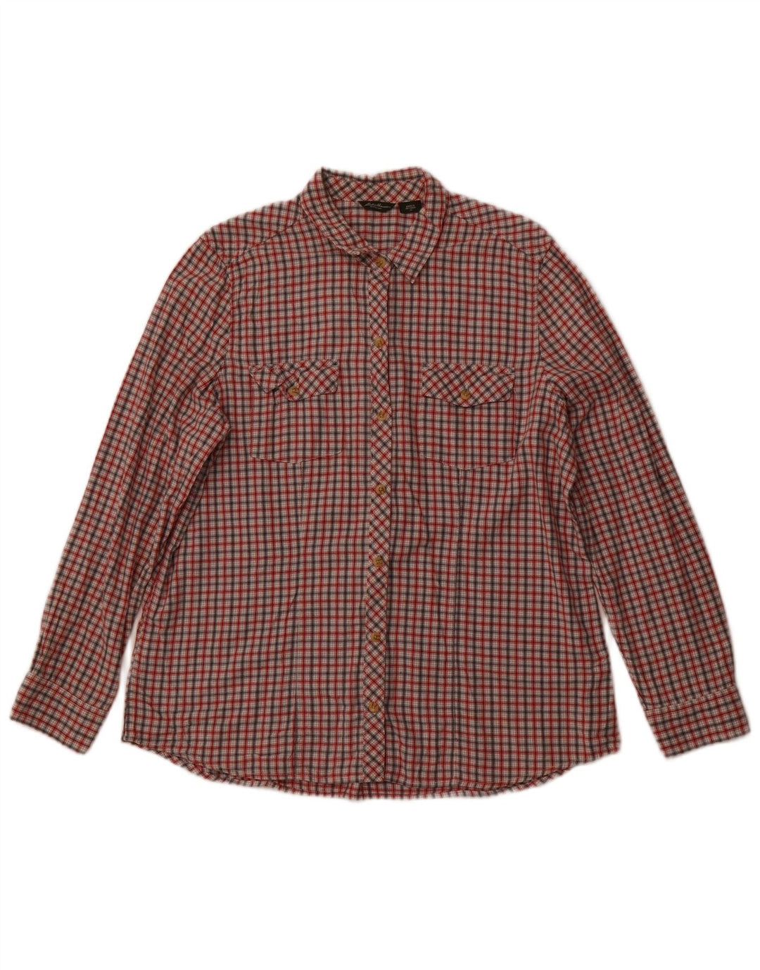 Camicia da donna Eddie Bauer UK 18 XL cotone a quadri multicolore