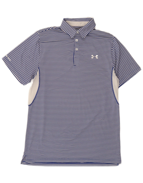 Polo Under Armour da uomo Heat Gear in poliestere gessato blu medio