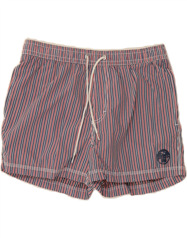 NORTH SAILS Mens Swimming Shorts Medium Red Striped Nylon Vintage North Sails and Second-Hand North Sails from Messina Hembry 