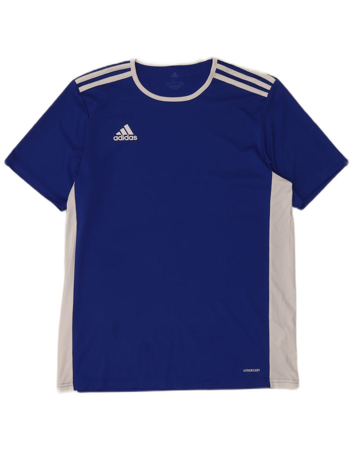 T-shirt Adidas Aeroready da uomo, grande, in poliestere color block blu