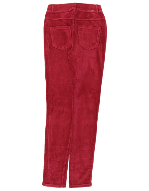 Pantaloni slim in velluto a coste da bambina Benetton 11-12 anni 2XL W24 L29 Bordeaux
