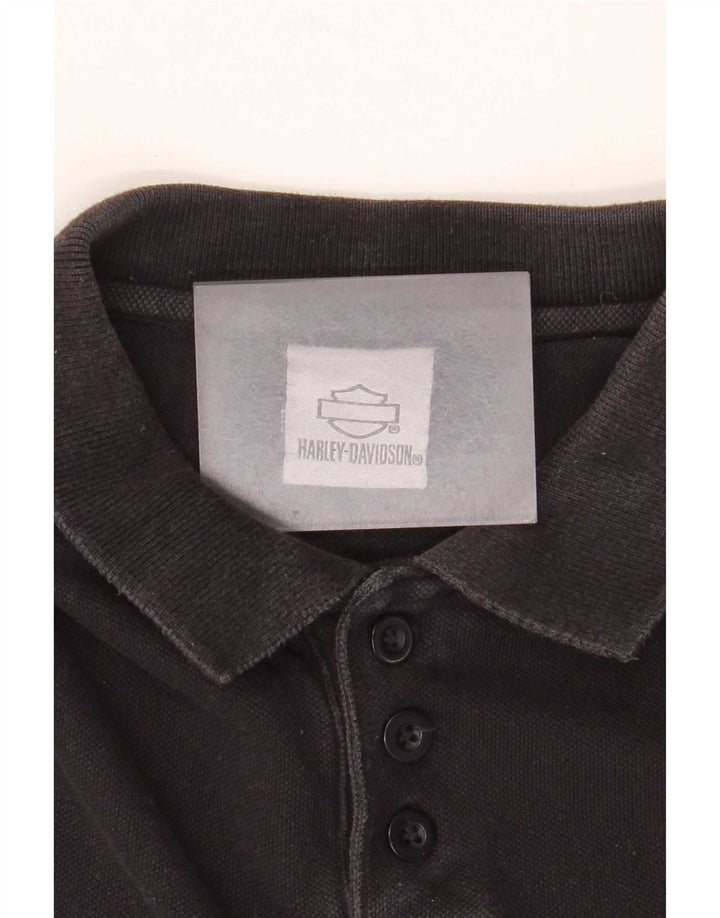 Polo da uomo Harley Davidson grande in cotone nero